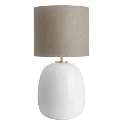 Austra Bordlampe Hvit 30*35 Beige skjerm