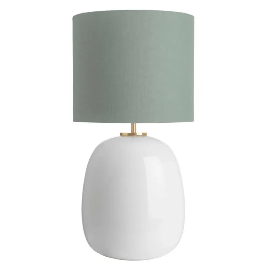 Austra Bordlampe Hvit 35*30 Blågrønn skjerm