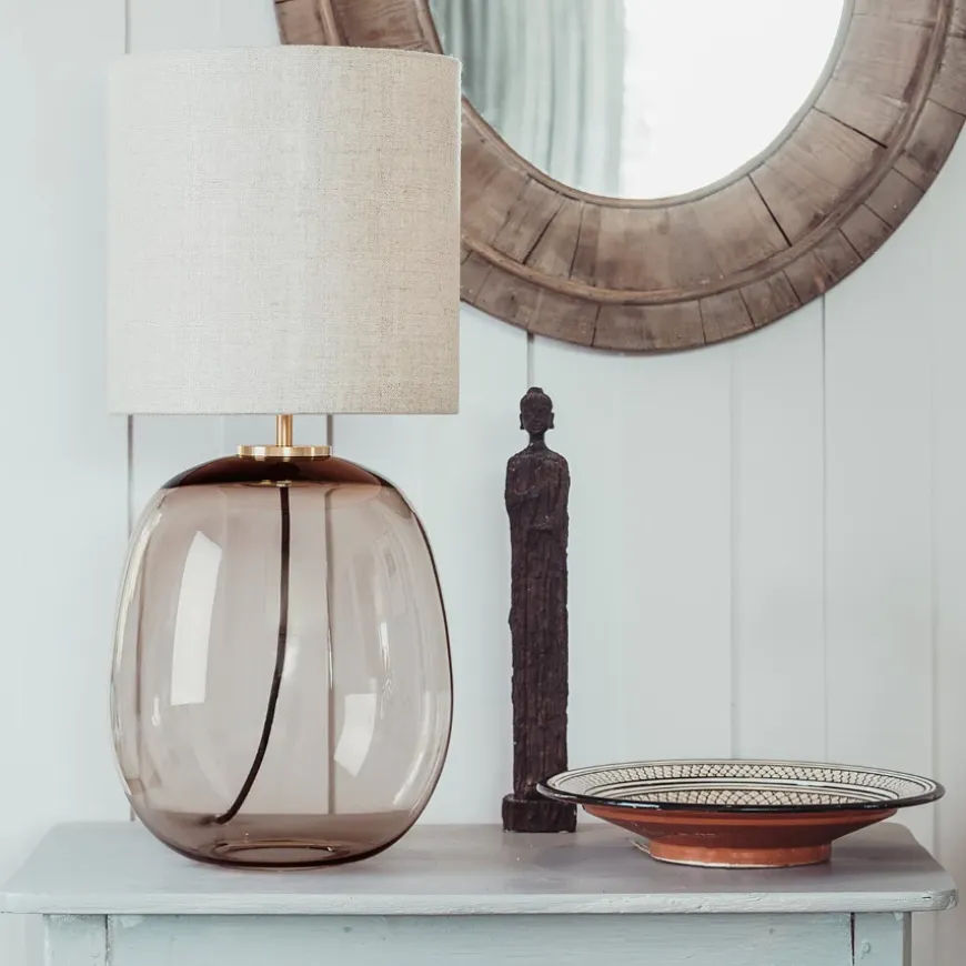 Austra Bordlampe Hvit 35*30 Orange skjerm
