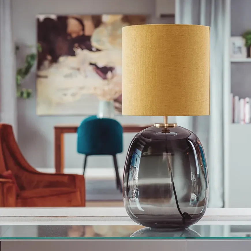 Austra Bordlampe Hvit 35*30 Orange skjerm
