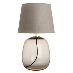 AUSTRA BORDLAMPE KAKAO M. MESSING ARMATUR, BEIGE 40*30*38 SKJERM