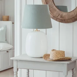 AUSTRA BORDLAMPE KAKAO M. SORT ARMATUR, BEIGE 40*30*38 SKJERM
