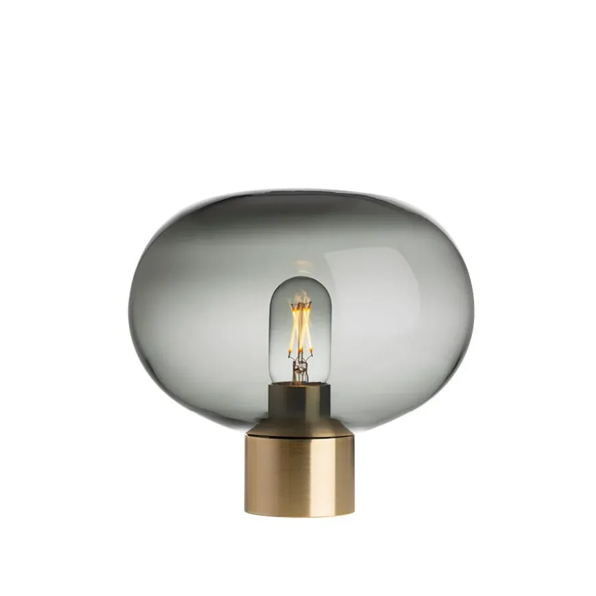 BORDLAMPE 4169 SMALL RØKGRÅ M. MESSING SOKKEL