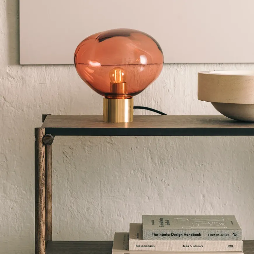 CRYSTAL STONE BORDLAMPE MORGENRØD