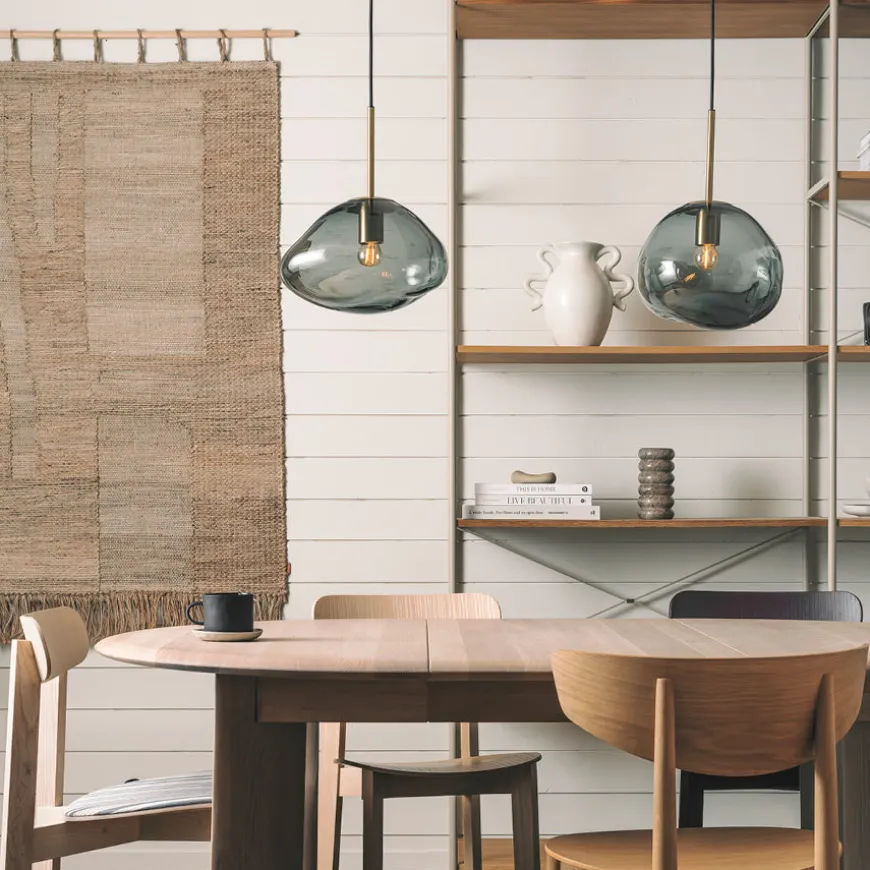 CRYSTAL STONE PENDELLAMPE LYS RØKGRÅ
