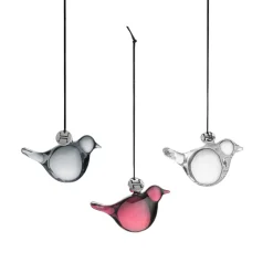 GLASSFUGLER MINI FLERFARGET 3 PK