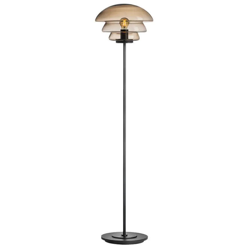 GULVLAMPE 4006 KAKAO MED SORT METALLFOT