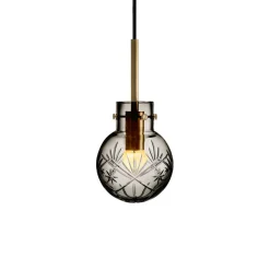 KRYSTALLKULE TAKLAMPE FINN RØKGRÅ 120MM