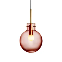KRYSTALLKULE TAKLAMPE GLATT MORGENRØD 160MM