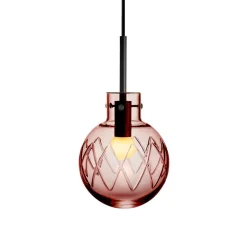 KRYSTALLKULE TAKLAMPE KRYSS MORGENRØD 160MM