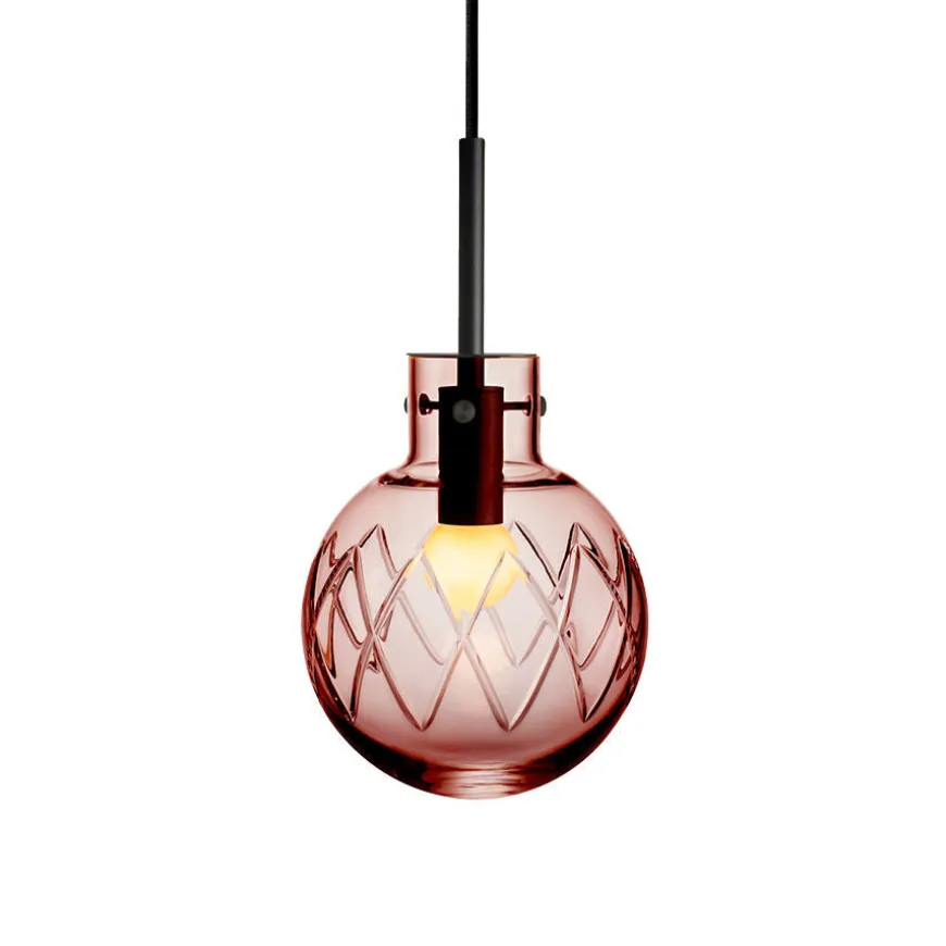 KRYSTALLKULE TAKLAMPE KRYSS MORGENRØD 160MM