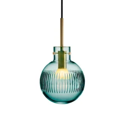 KRYSTALLKULE TAKLAMPE SKJÆR BLÅGRØNN 160MM