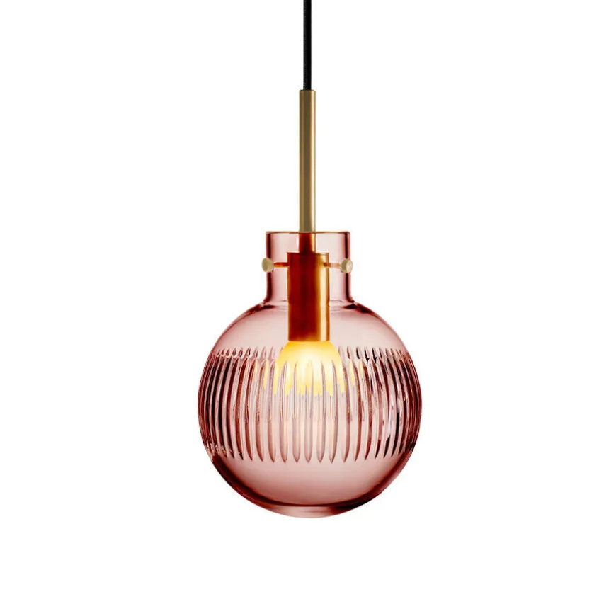 KRYSTALLKULE TAKLAMPE SKJÆR MORGENRØD 160MM