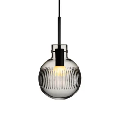 KRYSTALLKULE TAKLAMPE SKJÆR RØKGRÅ 160MM