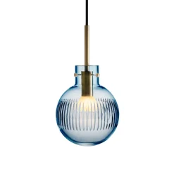 KRYSTALLKULE TAKLAMPE SKJÆR STÅLBLÅ 160MM