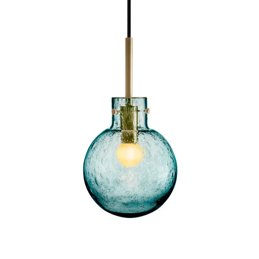 KRYSTALLKULE TAKLAMPE SODA BLÅGRØNN 160MM