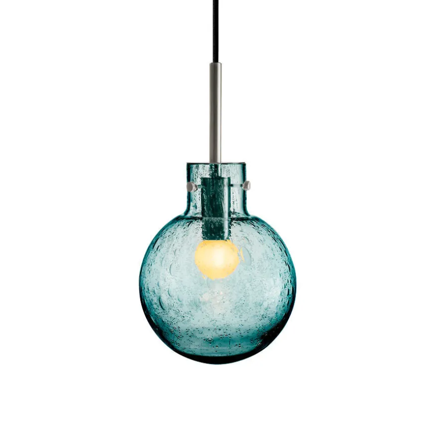 KRYSTALLKULE TAKLAMPE SODA BLÅGRØNN 160MM