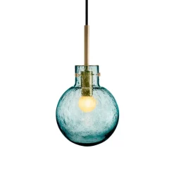 KRYSTALLKULE TAKLAMPE SODA BLÅGRØNN 160MM