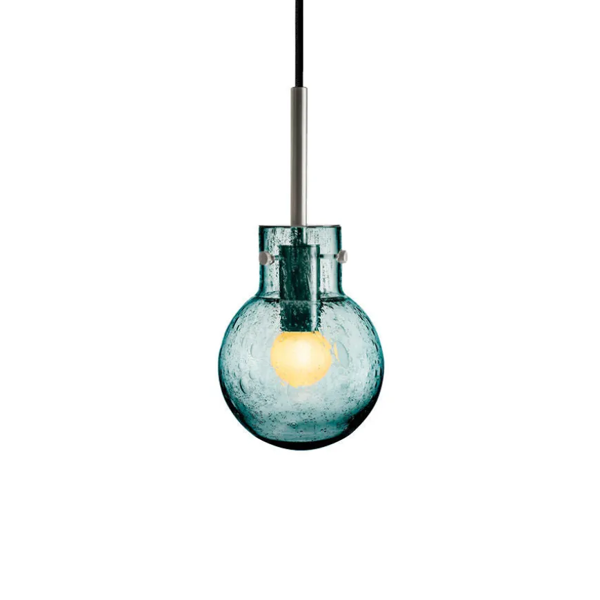 KRYSTALLKULE TAKLAMPE SODA BLÅGRØNN 120MM