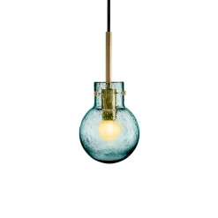 KRYSTALLKULE TAKLAMPE SODA BLÅGRØNN 120MM