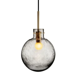 KRYSTALLKULE TAKLAMPE SODA RØKGRÅ 200MM