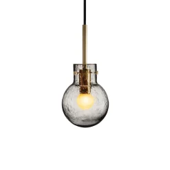KRYSTALLKULE TAKLAMPE SODA RØKGRÅ 120MM
