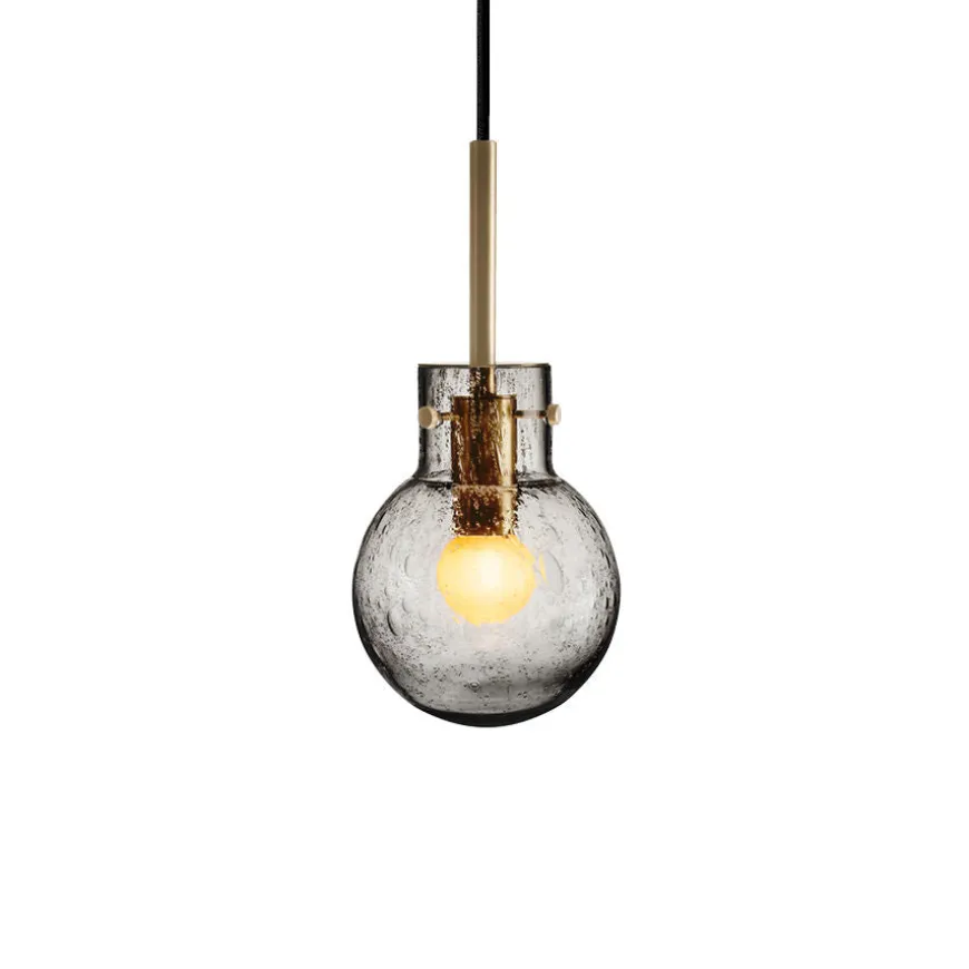 KRYSTALLKULE TAKLAMPE SODA RØKGRÅ 120MM