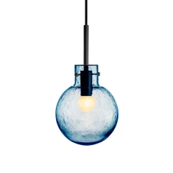 KRYSTALLKULE TAKLAMPE SODA STÅLBLÅ 160MM