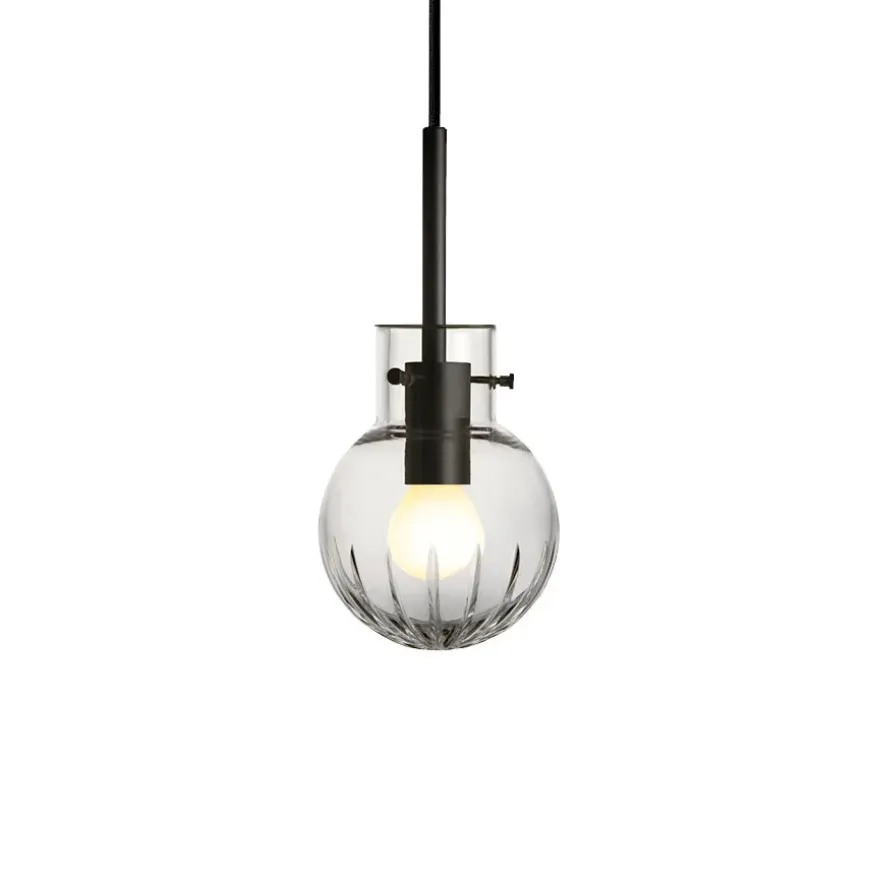 KRYSTALLKULE TAKLAMPE STOR STJERNE KLAR 120MM