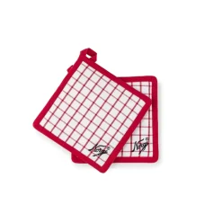 NORGESGLASSET GRYTEKLUT 20x20 CM 2PK RØD
