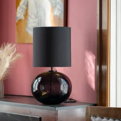 SENJA BORDLAMPE HVIT M. MESSING ARMATUR, HVIT 30*30 SKJERM