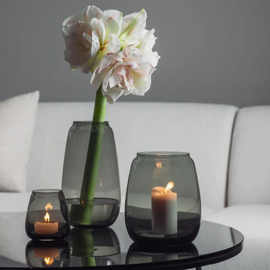 SICCORI VASE 11 CM RØKGRÅ